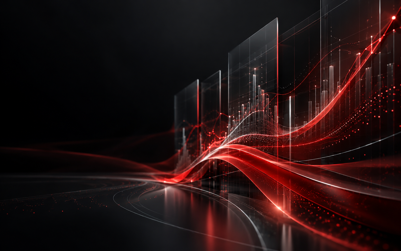 Abstract red business intelligence landscape